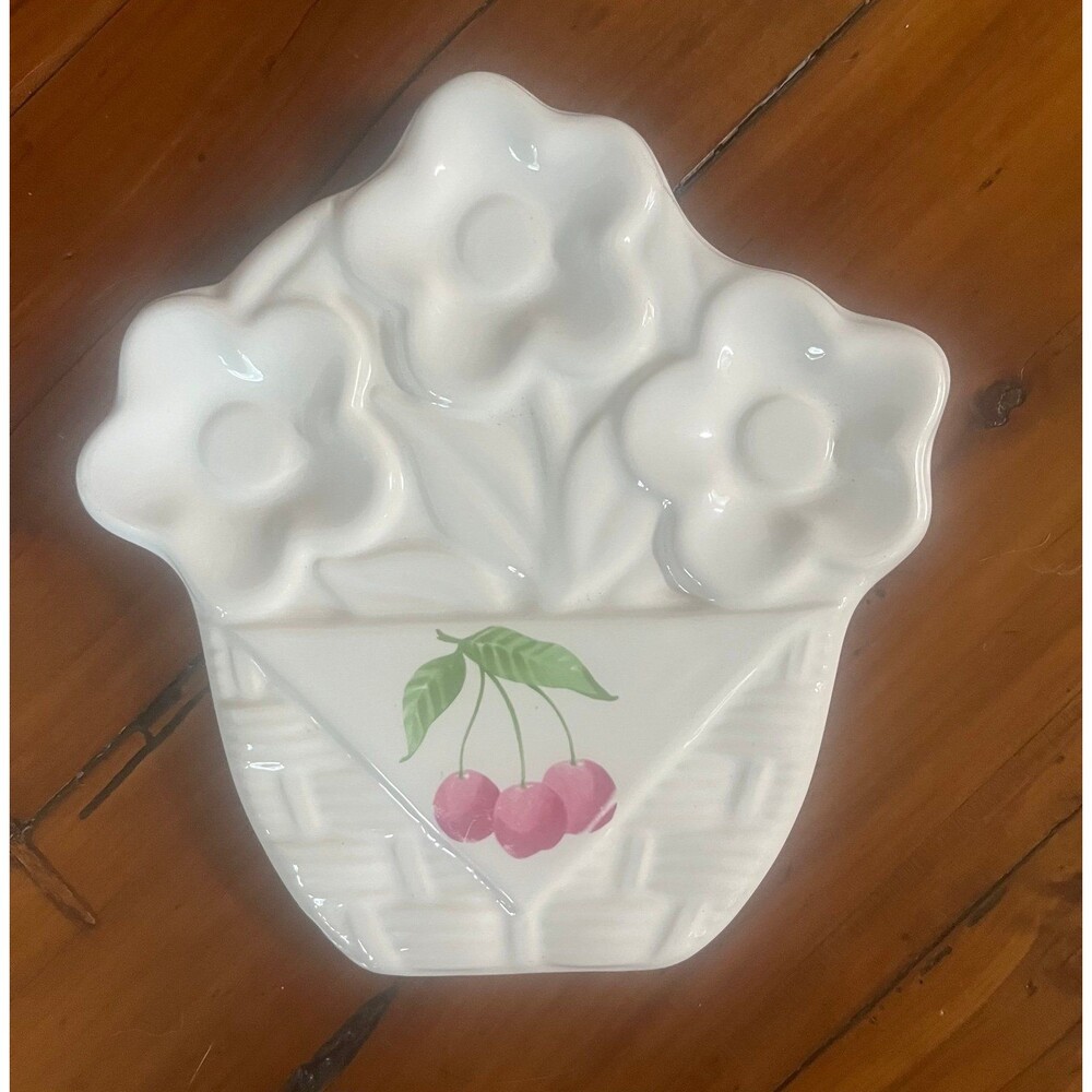 Vintage Pflatzgraff Hopscotch Basket Cherry Trivet/Spoonrest